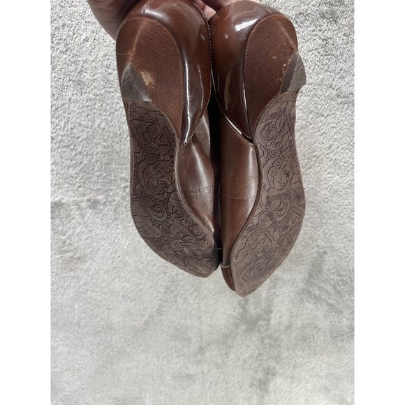 Vtg Y2k Kenneth Reaction Cole 7.5 brown Leather D’Orsay Flats Pointed Toe Heel - Picture 5 of 9